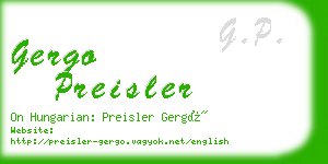 gergo preisler business card